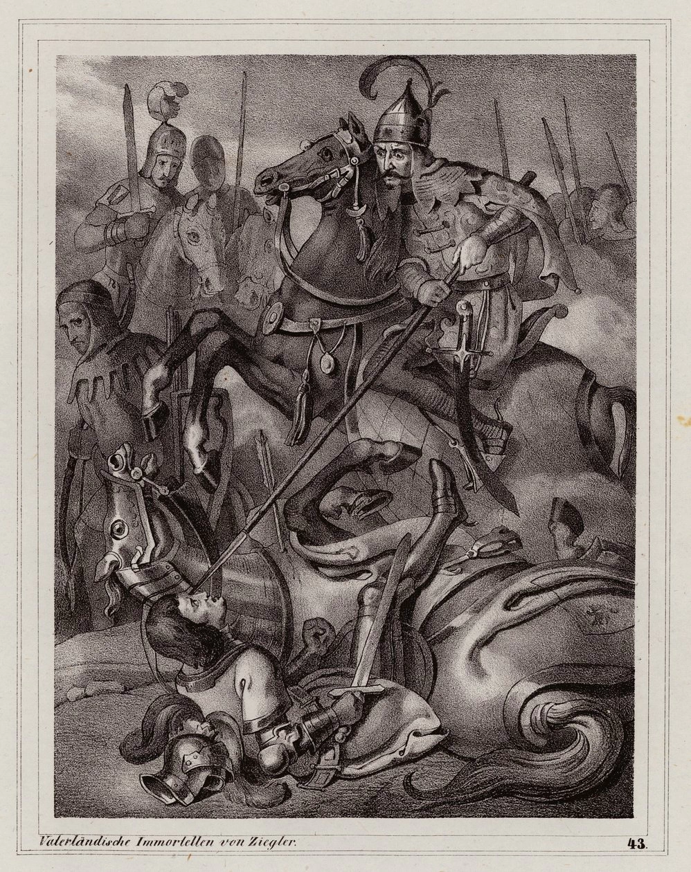 Peter Johann Nepomuk Geiger - Morte di Federico II d'Austria nella battaglia del fiume Leitha